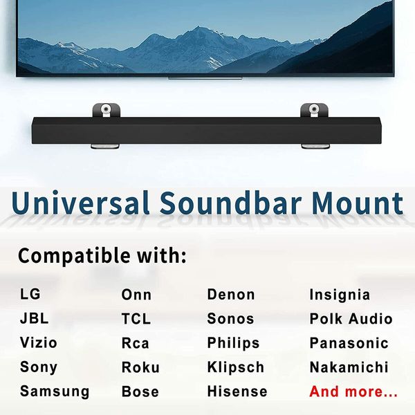 Soundbar Mount Shelf for Samsung, Sony, LG, Vizio, Bose, Onn and More Soundbar wall Mount Bracket, Sound Bar Mounts Under TV Mounting Bracket