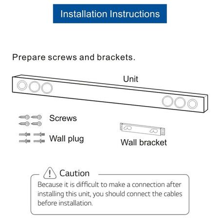 Soundbar Wall mounting Bracket for LG LAS260B LAS454B NB3530A NB2420A NB3532A NB2430A NB3730A NB3520A NB3740 NBN36NB NB3531A LAS465B (Replaces AAA74310301)