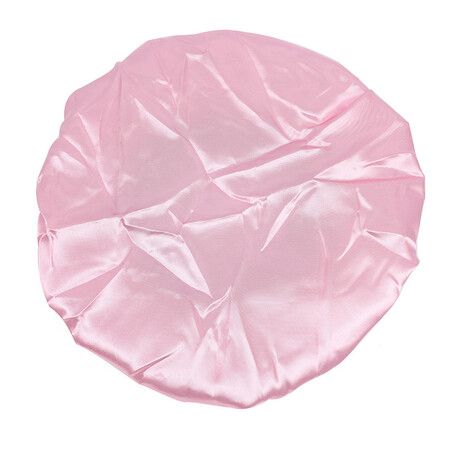 Triple Layer Shower Cap for Women,with Microfiber Liner,Practical Bathing Accessories,Soft Hair Wrap,Reusable Shower Cap for Long Hair(Pink)