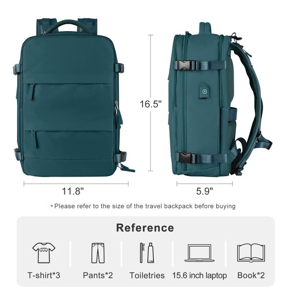 Travel Backpack with Shoe Compartment for Women Men  Waterproof Sports Luggage Computer Backpack Casual Daypack(Peacock Blue)