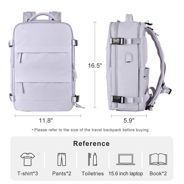 Travel Backpack with Shoe Compartment for Women Men  Waterproof Sports Luggage Computer Backpack Casual Daypack(Purple)