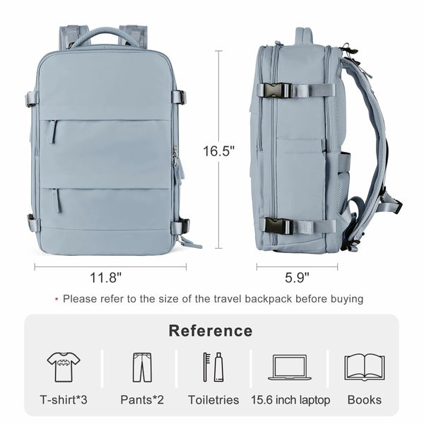 Travel Backpack with Shoe Compartment for Women Men  Waterproof Sports Luggage Computer Backpack Casual Daypack(Blue)