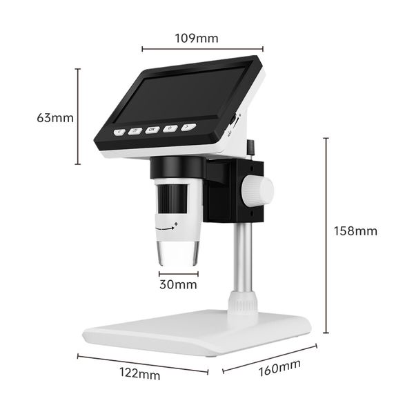 4.3 Inch Microscope, LCD 1000X Digital Microscope, 1080P USB Coin Magnifier for Error Coins with 8 Adjustable LED Lights, PC View, Compatible with MacOS Windows