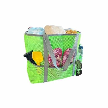 Extra Large Beach Bag, Mesh Beach Tote Bag Great Beach and Pool Bag for Family,  Durable Oversized Beach Bag, Green