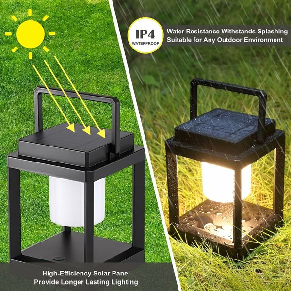 Outdoor Table Lamp, Brightness LED Nightstand Lantern for Patio/Walking/Reading/Camping, Warm Light