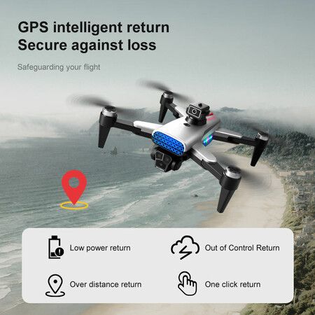 GPS Drone with 4K HD Camera, Quadcopter with Auto Return, Brushless Motor, 3 Camera Aerial Photography Drone With 360 Obstacle Avoidance RC Quadcopter Drone(1 PC-Black)