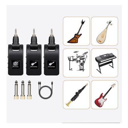 Microphone System Guitar Transmitter and Receiver for Dynamic Microphone Guitar Condenser Microphone