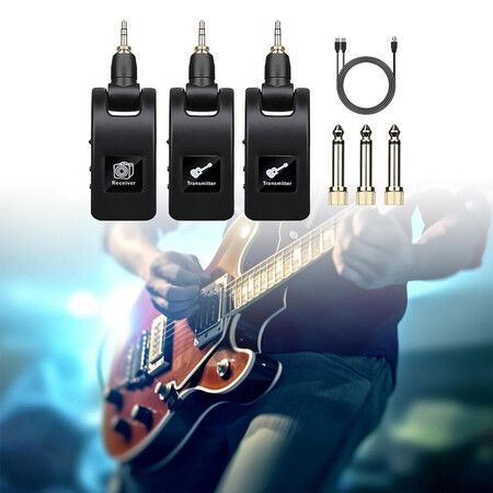 Microphone System Guitar Transmitter and Receiver for Dynamic Microphone Guitar Condenser Microphone