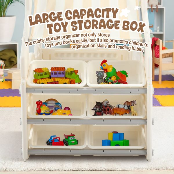 Kids Playhouse Cubby House Pretend Play Gym Cottage Cabin Childrens Activity Centre Toy Building Block Table Storage Box