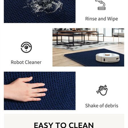 Chenille Bath Mat-Rubber Backing Bathroom Rugs Non Slip-Quick Dry Bath Mats for Bathroom Floor- Rugs Fit Under Door(Blue-50*80CM)