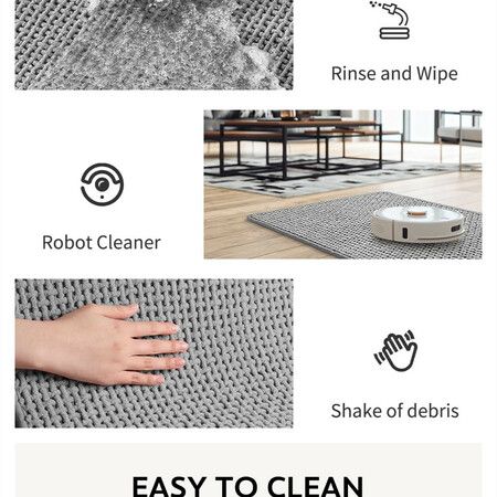 Chenille Bath Mat-Rubber Backing Bathroom Rugs Non Slip-Quick Dry Bath Mats for Bathroom Floor- Rugs Fit Under Door(Grey-50*80CM)