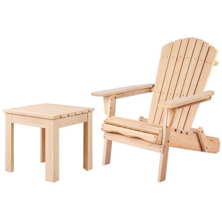 ALFORDSON Adirondack Chair Table 2PCS Set Outdoor Furniture w/ Ottoman Beach Wood