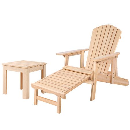 ALFORDSON Adirondack Chair Table 2PCS Set Wooden Outdoor Furniture Beach Wood