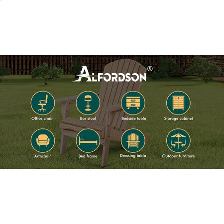 ALFORDSON 2x Outdoor Chairs Wooden Adirondack Patio Furniture Beach Garden Wood