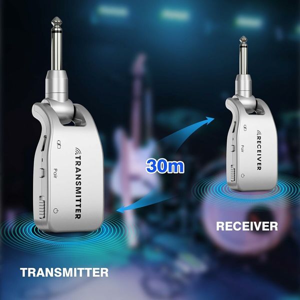 Wireless Guitar System transmitter receiver guitar wireless system acoustic bass guitar 2.4G Wireless Guitar Transmitter Receiver with USB 6 Channels Transmission Range for Guitar Electric Bass