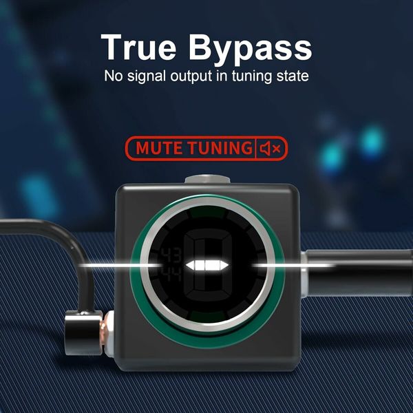 Tuner Pedal, Tiny Pedal Tuner with True Bypass Compact Chromatic Foot Pedal Fits on Any Pedalboard For Acoustic Electric Bass Guitar Mandolin and Other Instruments