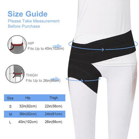 Fitness Leg Protector Groin Strap Hip Protector Weight Lifting Thigh Protector Perforated Breathable Hip Strap (Size: Large), Hip:40in(102cm), Thigh:26in(66cm)