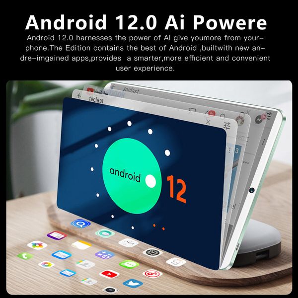 Android 12 Tablet 10.1 Inch 6GB RAM 1TB Expandable IPS HD Screen Bluetooth Dual Camera WiFi White Edition