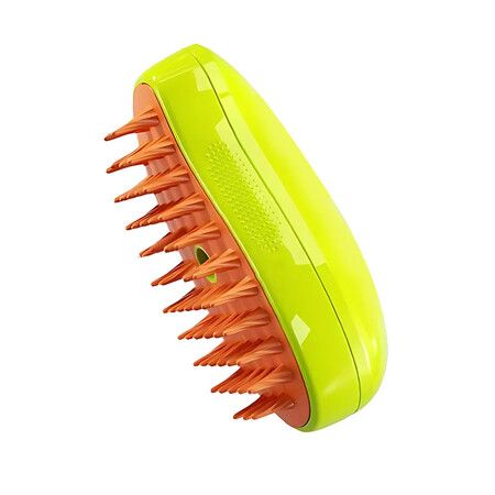 Steamy Cat Brush, 3 In1 Spray Cat Brush,Self Cleaning Cat Steamy Brush for Massage Removing Tangled and Loosse Hair (Green)