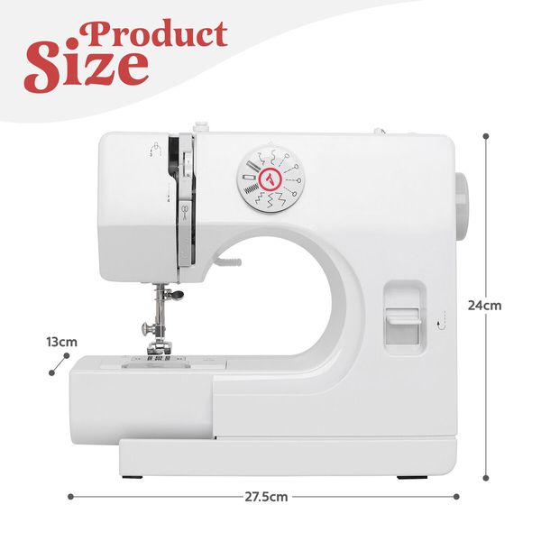 Mini Sewing Machine Electric Reverse Stitching Potable Mending Kit Compact Household 12 Stitch Patterns for Beginners