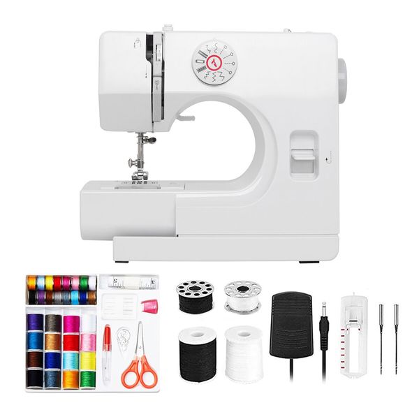 Mini Sewing Machine Electric Reverse Stitching Potable Mending Kit Compact Household 12 Stitch Patterns for Beginners