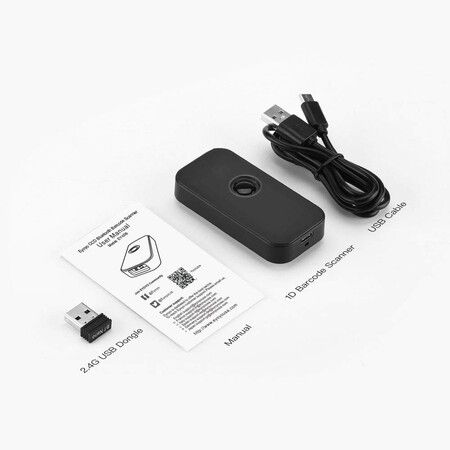 Mini 1D Bluetooth Barcode Scanner,3-in-1 Bluetooth & USB Wired & 2.4G Wireless Barcode Reader Portable Bar Code Scanning Work with Windows,Android,iOS,Tablets or Computers