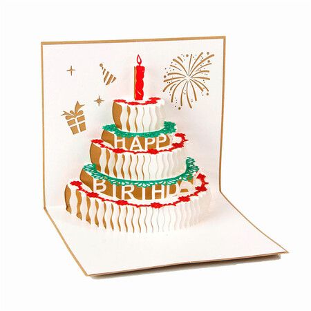 3d Gift Card Cake Candle GOLD