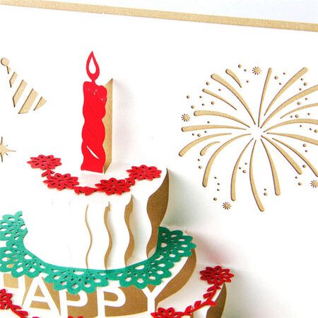 3d Gift Card Cake Candle GOLD