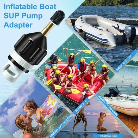 Inflatable Boat SUP Pump Adaptor Standard Schrader Conventional Air Pump Air Valve Adapter Spoke Plate Attachment (1Pcs Black)