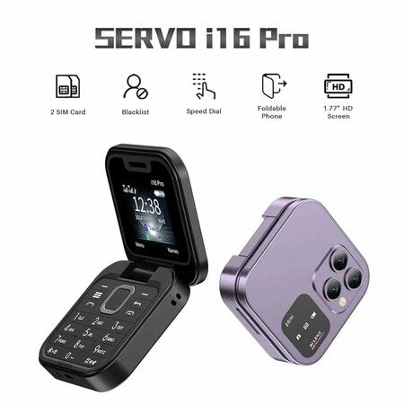 Foldable Mobile Phone for Elderly People Fm Radio Magic Voice Blacklist Speed Dial Vibration 2sim Card for Seniors Easy To Use Color Purple