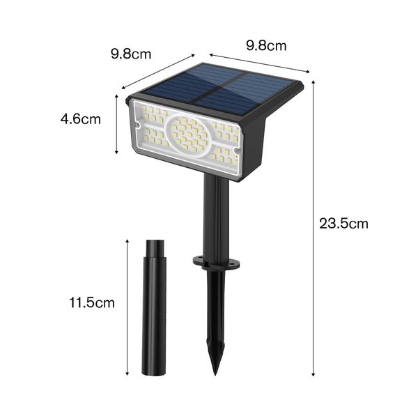 Solar Outdoor Lights Exterior Sensor Lamps Garden Outside Spotlights 49 LED Lamps Deck Driveway Pathway Waterproof 2PCS