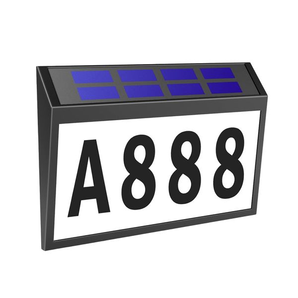 Solar House Number Light Address Sign LED Illumination Sensor Outdoor Lamp Waterproof Wall Fence Outside Door Name Plaque