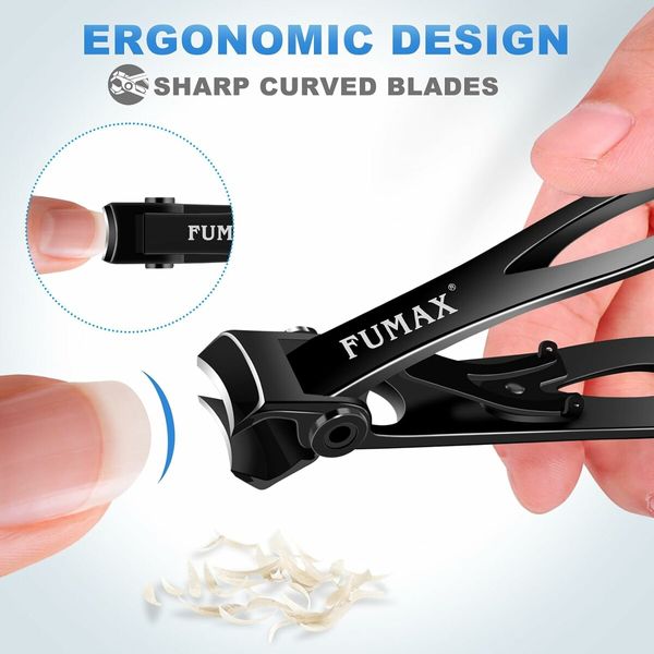 Toenail Clippers for Seniors Thick Toenails, Heavy Duty Nail Clippers 15mm Wide Jaw Opening, Black Colour