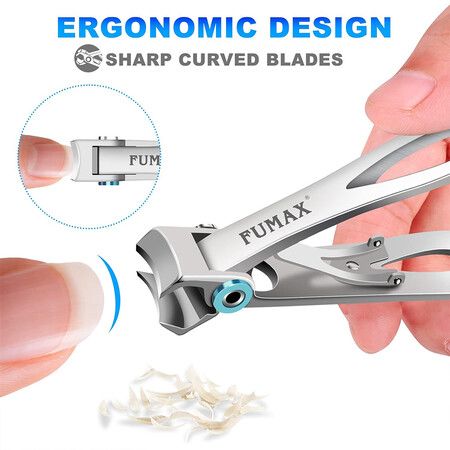 Toenail Clippers for Seniors Thick Toenails, Heavy Duty Nail Clippers 15mm Wide Jaw Opening, Silver Colour