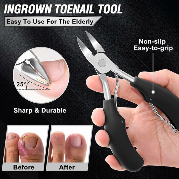 Toenail Clippers for Seniors Thick Toenails, Heavy Duty Toe Nail Clippers