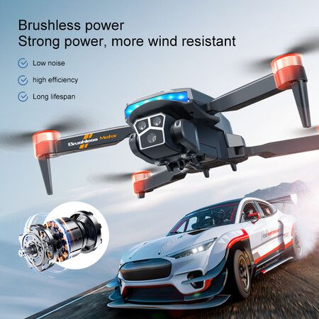 5G GPS Three-Camera Brushless Drone Optical Flow Positioning Four-Sided Obstacle Avoidance With 2 Batteries