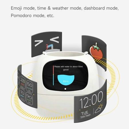 Smart Flowerpots,Smart Pet Planter,AI Planter,Intelligent Flowerpots,Multiple Expressions,7 Smart Sensors,and AI Chips Make Raising Plants Easy and Fun for Living Room,Plant-free (White)