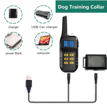 1000M Range Anti Barking and Remote Dog Training Collar,Rechargeable with Sound,Vibration,Shock (For 2 Dogs)