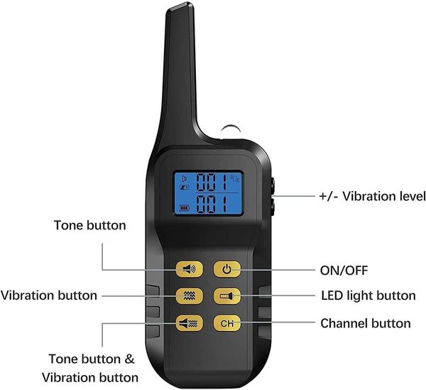 1000M Range Anti Barking and Remote Dog Training Collar,Rechargeable with Sound,Vibration,Shock (For 2 Dogs)