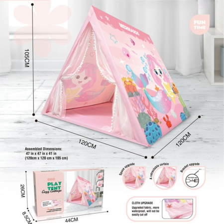 Kids Play Tents  Fairy Playhouse  Mermaid Tent Gift Toys for Girls Children Play House (Pink)