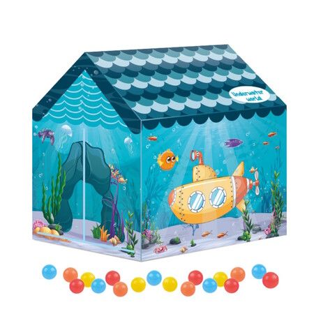 Kids Play Tents 50 color Balls Fairy Playhouse  Tent Gift Toys for Girls Boys Children Play House (Under water world)