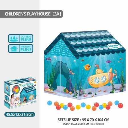 Kids Play Tents 50 color Balls Fairy Playhouse  Tent Gift Toys for Girls Boys Children Play House (Under water world)