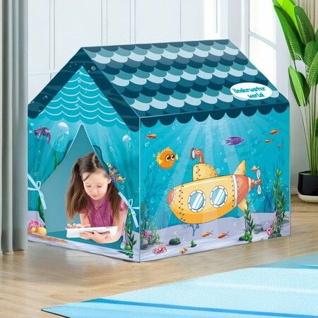 Kids Play Tents 50 color Balls Fairy Playhouse  Tent Gift Toys for Girls Boys Children Play House (Under water world)