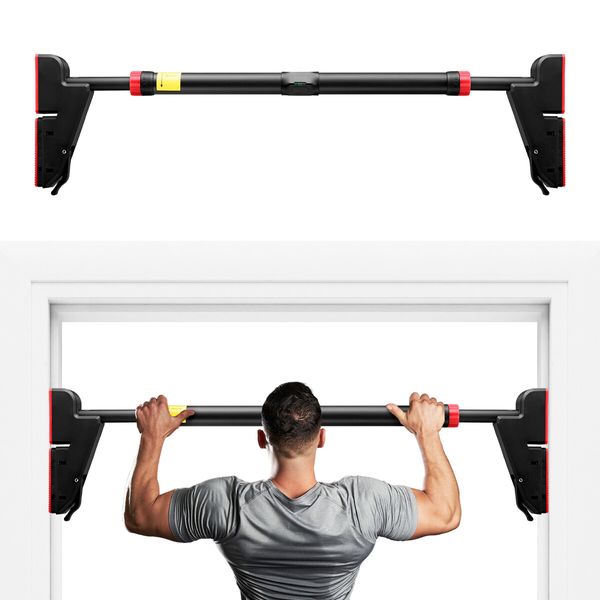 Pullup Push Up Bar Chinup Situp Door Abs Exercise Home Gym Workout Fitness Strength Training 250kg 76-110cm Adjustable