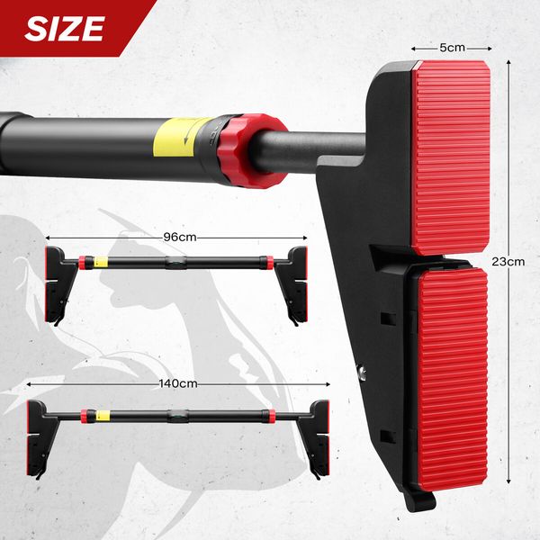 Pullup Bar Chinup Situp Push Up 250kg Horizontal Door Home Gym Abs Workout Exercise Shoulder Chest 96-140cm Adjustable