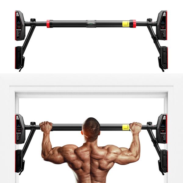 Pullup Bar Door Chinup Situp Push Upper Body Abs Workout Fitness Chest Back Exercise Home Gym 400kg 72-110cm Adjustable