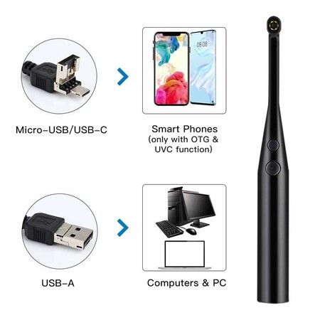 Dental Oral Camera For Pc iOS Android,Wireless Intraoral Endoscope Dental Camera 3 in 1 USB Dental Care Endoscope Dental Magnifier