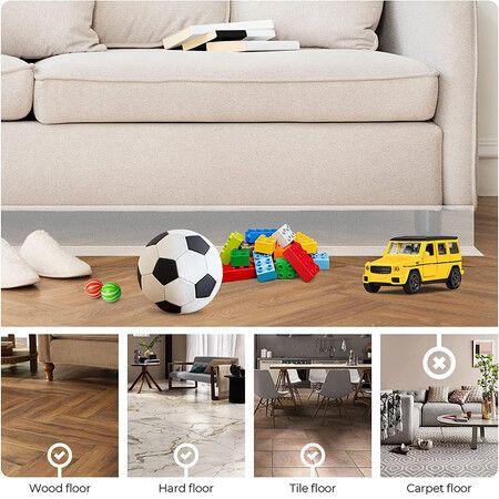 3 M Cuttable Under Couch Bed Blocker,Toy Blockers for Pets,Stop Things from Going Under Sofa Bed and Other Furniture - Hard Surface Floors Only(Clear)