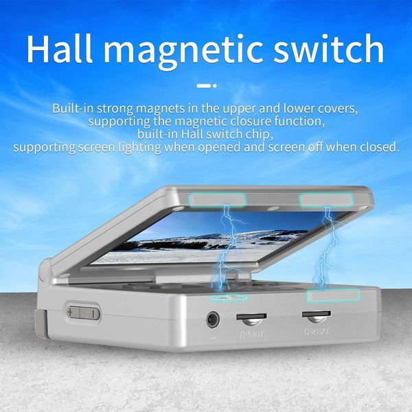 4400+ Portable Nostalgic Games Retro Device 3.5inch IPS Foldable 3300mAh Li-ion Battery 64GB TF Card Expandable 128G  WiFi Silver