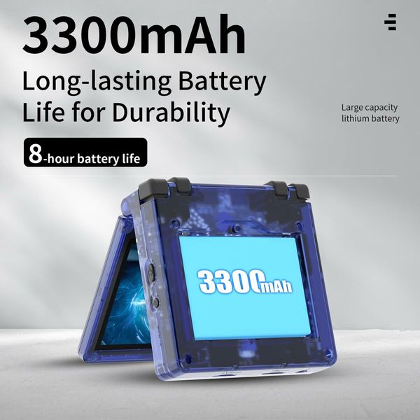 4400+ Portable Nostalgic Games Retro Device 3.5inch IPS Foldable 3300mAh Li-ion Battery 64GB TF Card Expandable 128G  WiFi Silver Blue